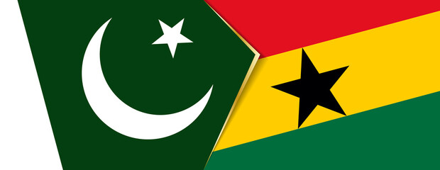 Pakistan and Ghana flags, two vector flags.