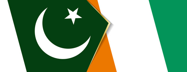 Pakistan and Ivory Coast flags, two vector flags.