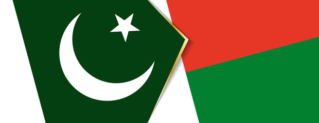 Pakistan and Madagascar flags, two vector flags.