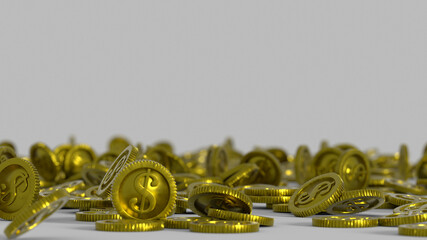 Gold coins 3D rendering illustration