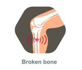 Orthopedics icon. bone fracture foot and leg and orthopedic disease

