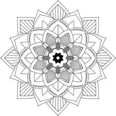 Easy Mandala coloring book simple and basic for beginners, seniors and children. Set of Mehndi flower pattern for Henna drawing and tattoo. Decoration in ethnic oriental, Indian style.