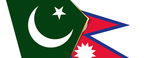 Pakistan and Nepal flags, two vector flags.