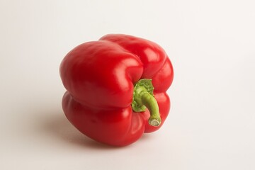 red bell pepper on white