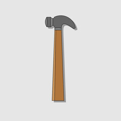 the hammer icon serves to hit the nail so that it is embedded in a wall or wood