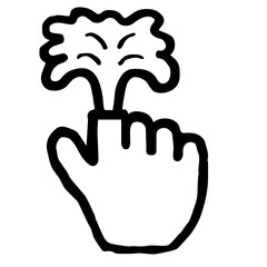 Hand Cursor081 (Fountain2): Doodle Icon: Hand drawn vector Icon like woodblock print