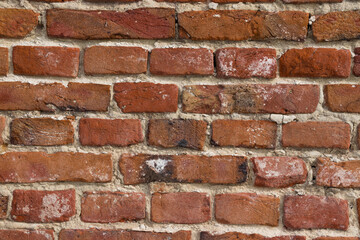 brick wall with scratches, crevices, roughness.