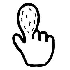 Hand Cursor099 (Swelling): Doodle Icon: Hand drawn vector Icon like woodblock print