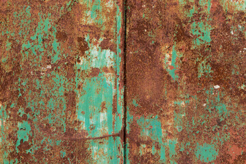 abstract corroded old green paint on metal walls The wall is cracked with old green paint, Rusty on old metal background, Metal rust Texture, old metal iron rust texture