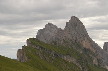 Hiking in the Seceda and Seiser Alm / Alpe di Siusi mountains in the Dolomites, Northern Italy