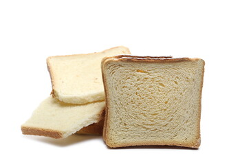 Toast bread slices isolated on white background