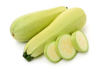 zucchini courgette isolated on white background 
