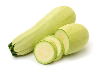 zucchini courgette isolated on white background 