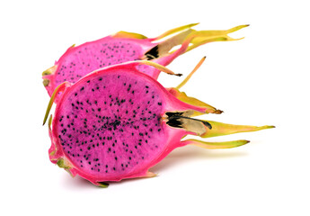 Dragon fruits on white background