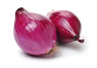 Red onion isolated on white background 