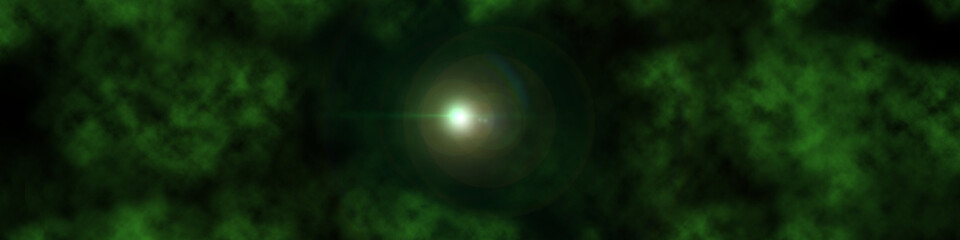 Stern im Universum mit Nebeln und Wolken