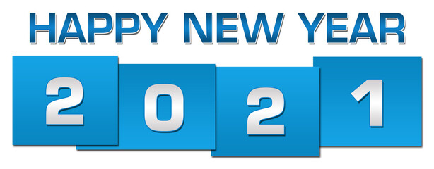 New Year 2021 Blue Boxes Bottom Text 