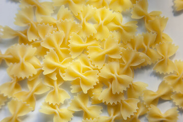 Farfalle morning pasta on white