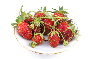 Strawberries on saucer