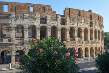 Obraz premium View at roman Colossum in Roma, Italy