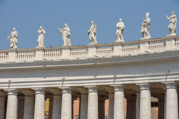 Fototapeta na wymiar Architectural detail at St Peter square in Vatican city