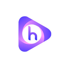 H letter colorful logo in the triangle shape, Vector design template elements for your Business or company identity.