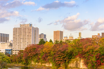 Fototapeta premium 夕刻の仙台 中の瀬橋より望む