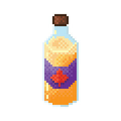 Maple leaf oil pixel art. Vegetable oil for cooking.