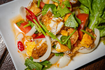 spicy fried egg on lunch