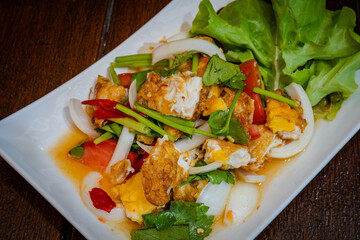 spicy fried egg on lunch