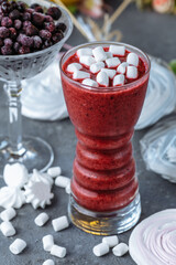 Organic Blueberry Smoothy made with fresh ingredients