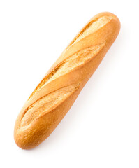 French baguette isolated on white background.