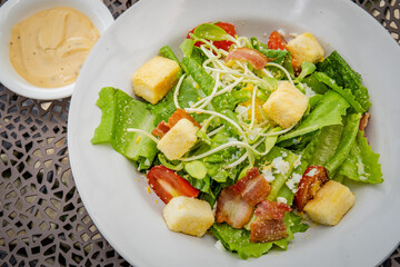 salmon salad and spaghetti on morning