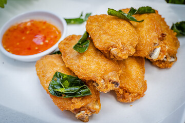 fired chicken snack on lunch