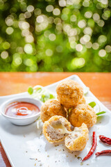 fried cheese ball it's delicious