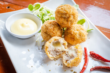 fried cheese ball it's delicious