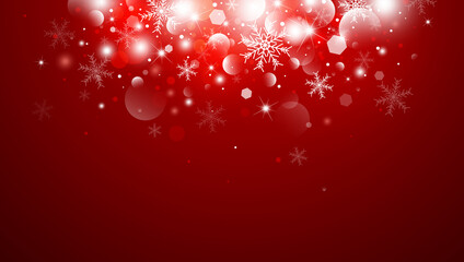Christmas background concept design of white snowflake and snow with bokeh vector illustration
