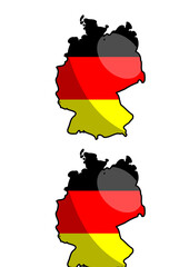 Deutschland Umriss mit Flagge