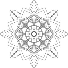 Easy Mandala coloring book simple and basic for beginners, seniors and children. Set of Mehndi flower pattern for Henna drawing and tattoo. Decoration in ethnic oriental, Indian style.