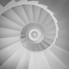 3D rendering illustration of spiral stairs