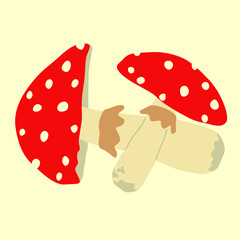 Fly agaric, hand drawn vector illustration