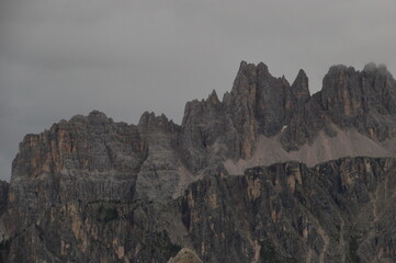 Hiking and climbing on the Via Ferrata trails around Cortina in the Dolomite Mountains of Northern Italy
