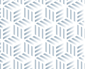 Vector seamless halftone pattern. Modern stylish abstract texture. Repeating geometric tiles from striped cube elements