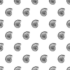 Seamless pattern with seashells. Marine background.  Hand drawn vector illustration in sketch style. Perfect for greetings, invitations, coloring books, textile, wedding and web design.