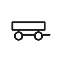 Farm tractor trailer isolated icon, full trailer vector icon with editable stroke