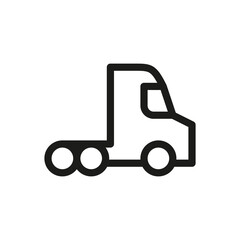Semi truck tractor isolated icon, 18 wheeler truck outline vector icon with editable stroke