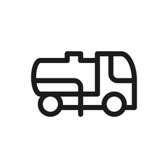 Sewer suction machine isolated icon, vacuum truck outline vector icon with editable stroke