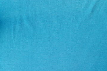 Jersey cotton fabric texture. Blue textile background