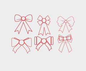 Beautiful Bow red and Black bow with White background. Festive design element for gifts and greeting cards Christmas holiday or birthday party decor presentation. Illustration vector.
