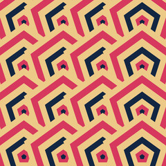 Retro geometric pattern vector, abstract retro background pattern. Vector